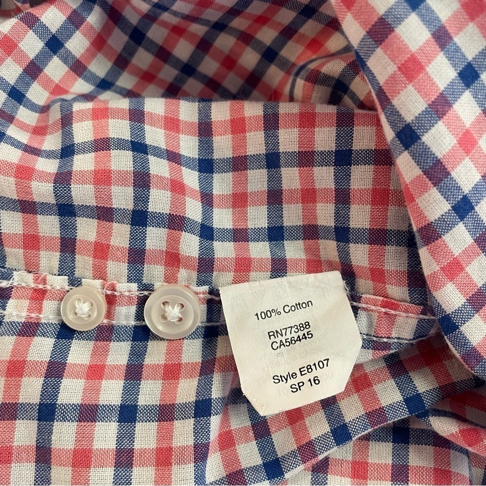 J. Crew Men's Checkered Slim Fit Summer Shirt Pink/Blue Size Medium - Picture 6 of 9